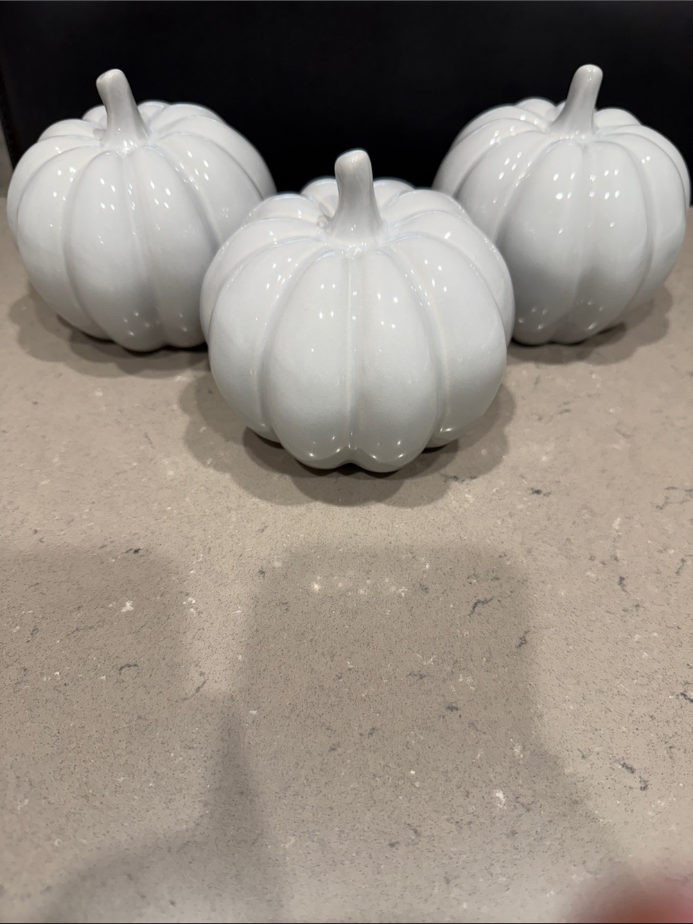 Grey Set of 3 Ceramic Pumpkins